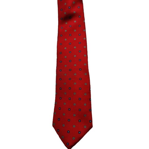 Christian Dior Neck Tie Red, Silk Fabric Woven In Italy But Tie Made In USA Mens - Picture 4 of 4